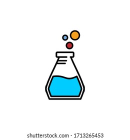 Simple  Lab Glass reaction  concept logo icon vector design