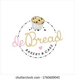 Simple Label Bakery Logo Badge Template, Organic Bread Shop Vector Design Inspiration