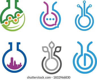 simple laboratory icon collection logo