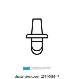 Simple Laboratory Pipette Icon Representing Fluid Measurement and Scientific Research in Medical Settings