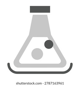 Simple laboratory setup with Erlenmeyer flask on hot plate for science experiments and research