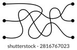 Simple labyrinth path for childrens activity books. Educational printable puzzle for concentration, logical thinking and problem solving.