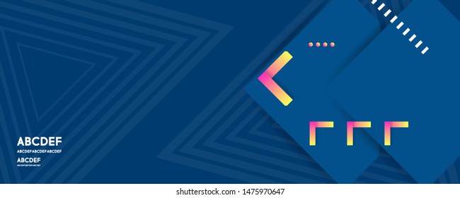 Simple laconic abstract blue background with lines, dots, gradients for text. Vector banner design