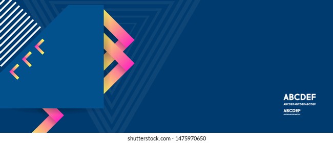 Simple laconic abstract blue background with lines, dots, gradients for text. Vector banner design