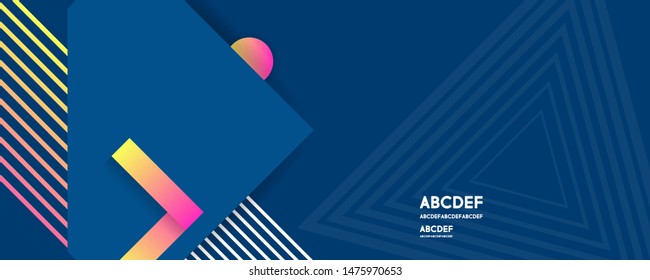 Simple laconic abstract blue background with lines, dots, gradients for text. Vector banner design