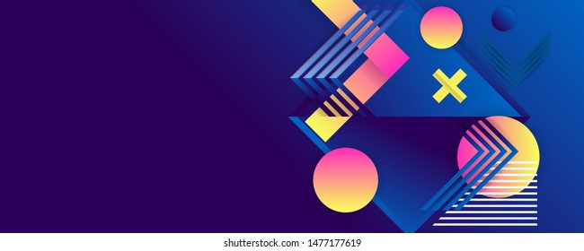 Simple laconic abstract blue background with lines, dots, gradients for text vector