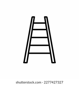 Icono de escalera simple en blanco y negro.