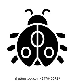 Simple Ladybug glyph icon. The icon can be used for websites, print templates, presentation templates, illustrations, etc