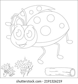 A simple ladybugs line Art design