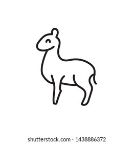 Simple lama line icon. Stroke pictogram. Vector illustration isolated on a white background. Premium quality symbols. Vector sign for mobile app and web sites