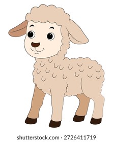 Einfaches Lamm einzeln auf weißem Hintergrund