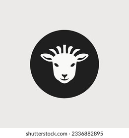 simple lamb sheep animal farm logo vector illustration template design