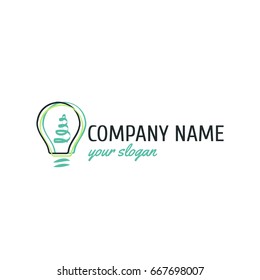 Simple lamp logo design for ecological company.