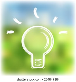 simple lamp on blurred natural background