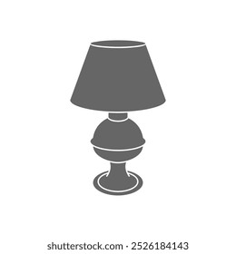 Simple lamp silhouette vector isolated on white background