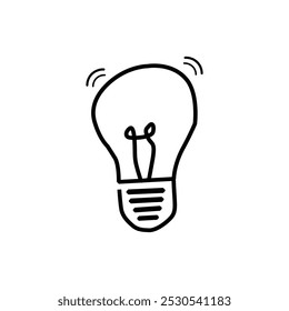 Design simples do vetor da lâmpada com fundo branco 