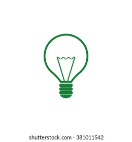 Simple lamp. Vector icon green

