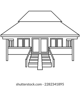 simple Lampung traditional house vector icon image