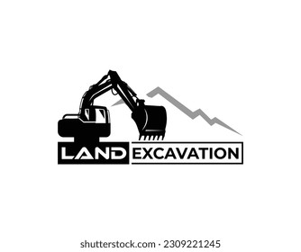 Simple Land Excavating Business Logo Design Template