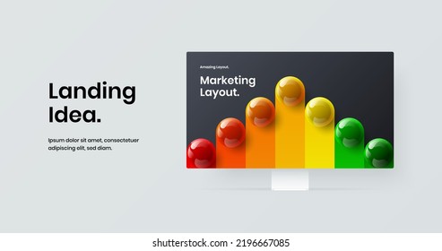 Diseño de vector de diseño de página de inicio simple. Diseño de banner web de simulación de monitor de ordenador limpio.