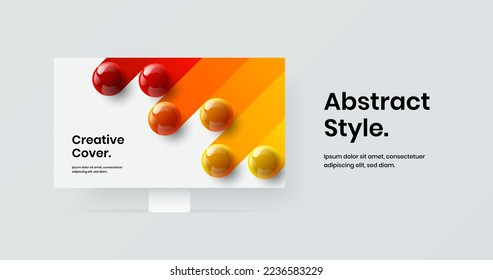 Simple landing page vector design template. Minimalistic monitor mockup website layout.