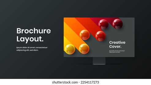 Simple landing page vector design template. Isolated computer display mockup site layout.