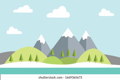 Simple Landscape Background Illustration Green Blue Stock Vector ...