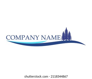 Simple landscape illustration. Can be used for company logos related to outdoor gardens, plantations, outdoor activities, holidays, wildlife.