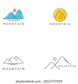 simple landscape line drawing of a mountain logo