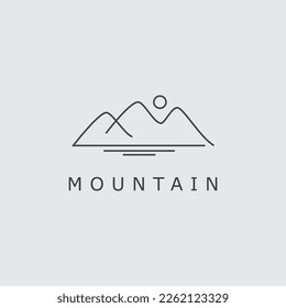 simple landscape line drawing of a mountain logo