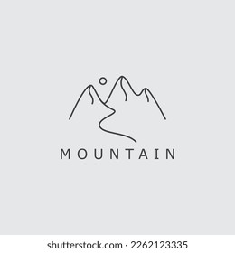 simple landscape line drawing of a mountain logo
