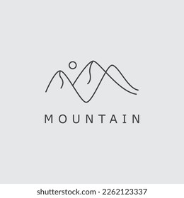 simple landscape line drawing of a mountain logo
