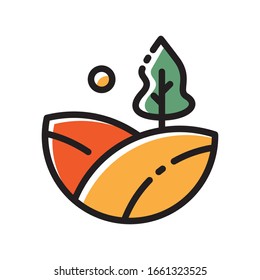 A simple landscape vector image for icon, symbol/logo and illustrations.