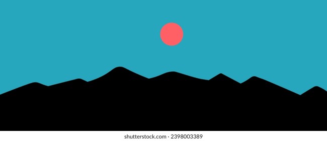 simple landscape in vector.atmospheric view in flat style.template for background wallpaper banner