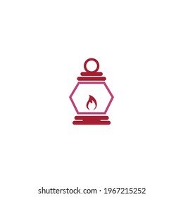Simple lantern icon logo design vector template