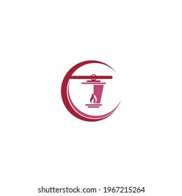Simple lantern icon logo design vector template