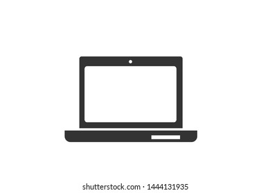 Simple laptop black icon vector 