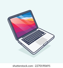 einfache Notebook-Business-Technologie, Vektorgrafik-Design