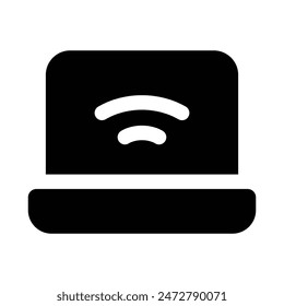 Simple Laptop glyph icon. The icon can be used for websites, print templates, presentation templates, illustrations, etc