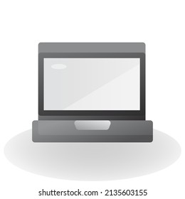 Simple laptop icon design, vector illustration with 3D Gradient style, best used for banner or web application