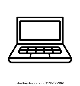 Simple laptop icon design, vector illustration with line style, best used for banner or web application
