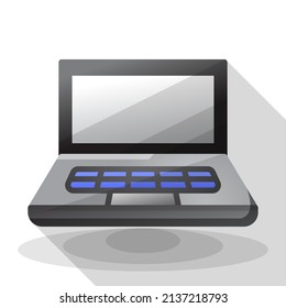 Einfaches Notebook-Icon-Design, Vektorgrafik mit 3D-Farbverlauf-Stil, am besten für Banner oder Webanwendungen verwendet