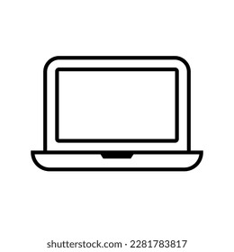Simple laptop icon. Personal computer. Vector.