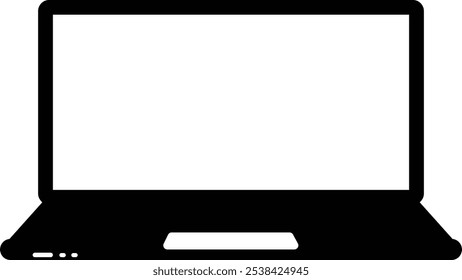 Ilustración vectorial simple del icono del ordenador portátil