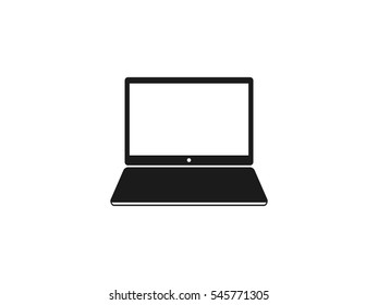 Simple laptop icon vector illustration on white background