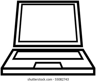Simple laptop icon - Vector illustration
