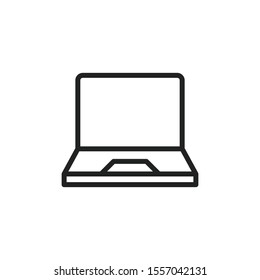 Simple laptop line icon. Stroke pictogram. Vector illustration isolated on a white background. Premium quality symbol. Vector sign for mobile app and web sites.