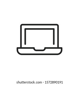 Simple laptop line icon. Stroke pictogram. Vector illustration isolated on a white background. Premium quality symbol. Vector sign for mobile app and web sites.