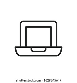 Simple laptop line icon. Stroke pictogram. Vector illustration isolated on a white background. Premium quality symbol. Vector sign for mobile app and web sites.