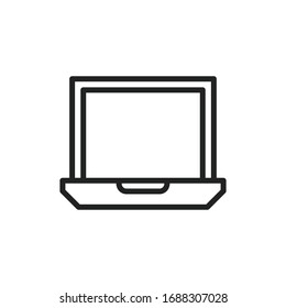Simple laptop line icon. Stroke pictogram. Vector illustration isolated on a white background. Premium quality symbol. Vector sign for mobile app and web sites.